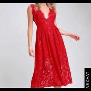Lulu’s Red Lace Dress